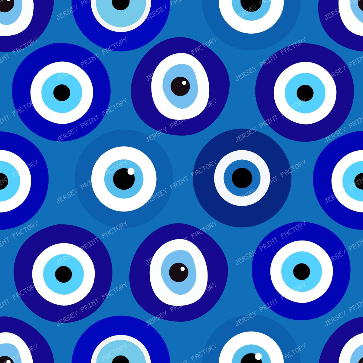 Evil Eye Pattern, Turkish Eye, Nazar, Mati, Mataki, Hamsa — Navy Blue