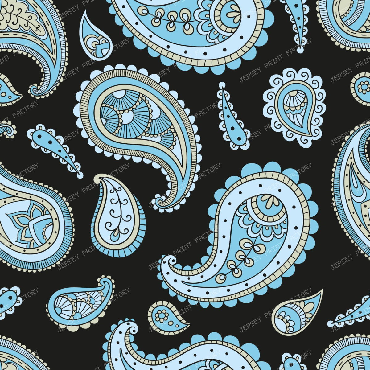 Blue Paisley, Persian Paisley, Paisley Pattern — Colorful 23