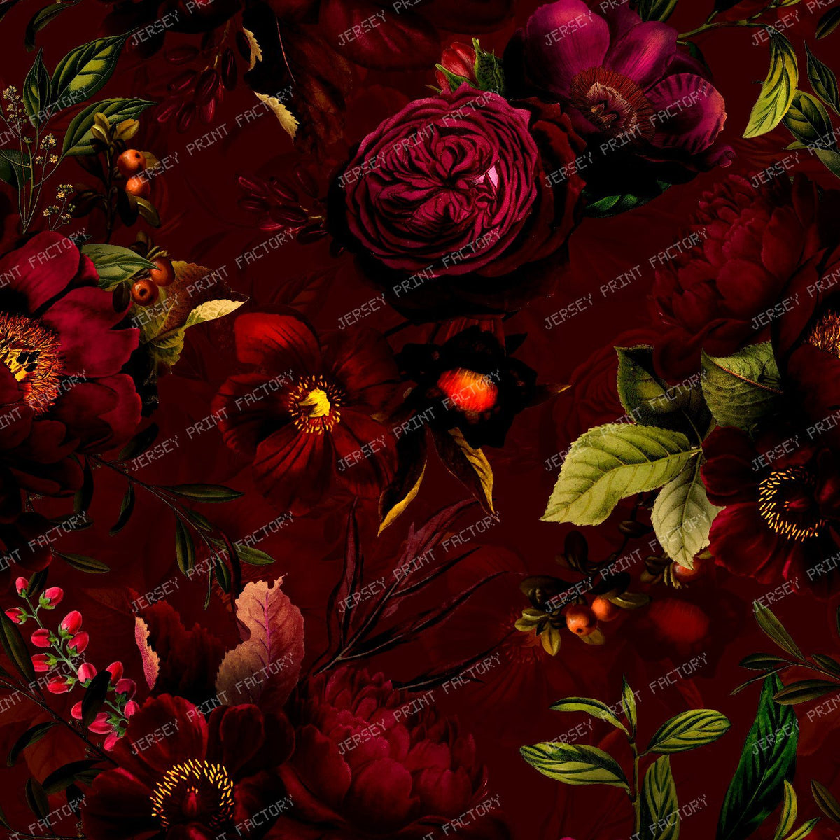 A Grandmillennial Garden with Refined Vintage Elegance and Timeless Romance - Dark Red