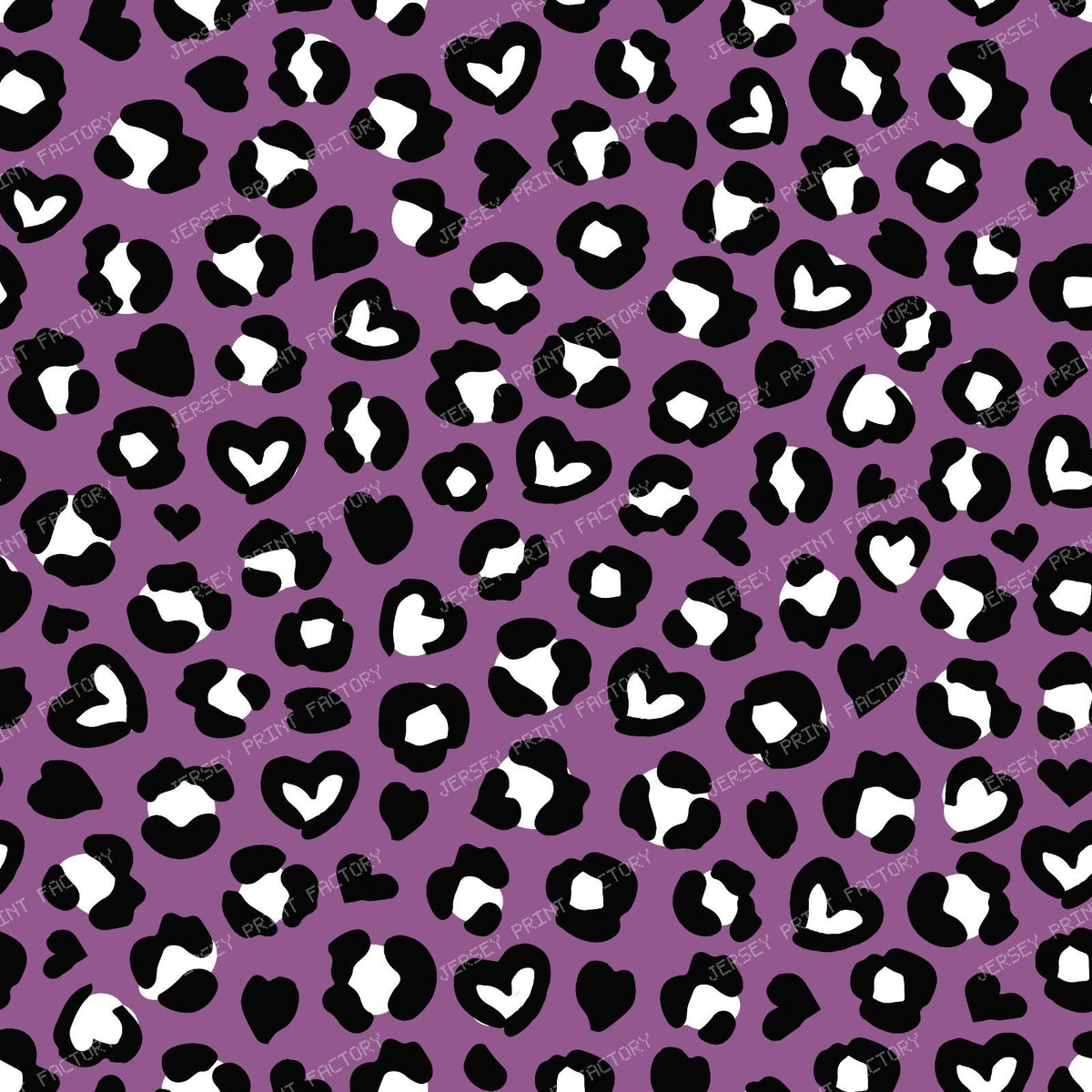 Animal Print, Blue Leopard, Cheetah Spots, Hearts — Purple 2