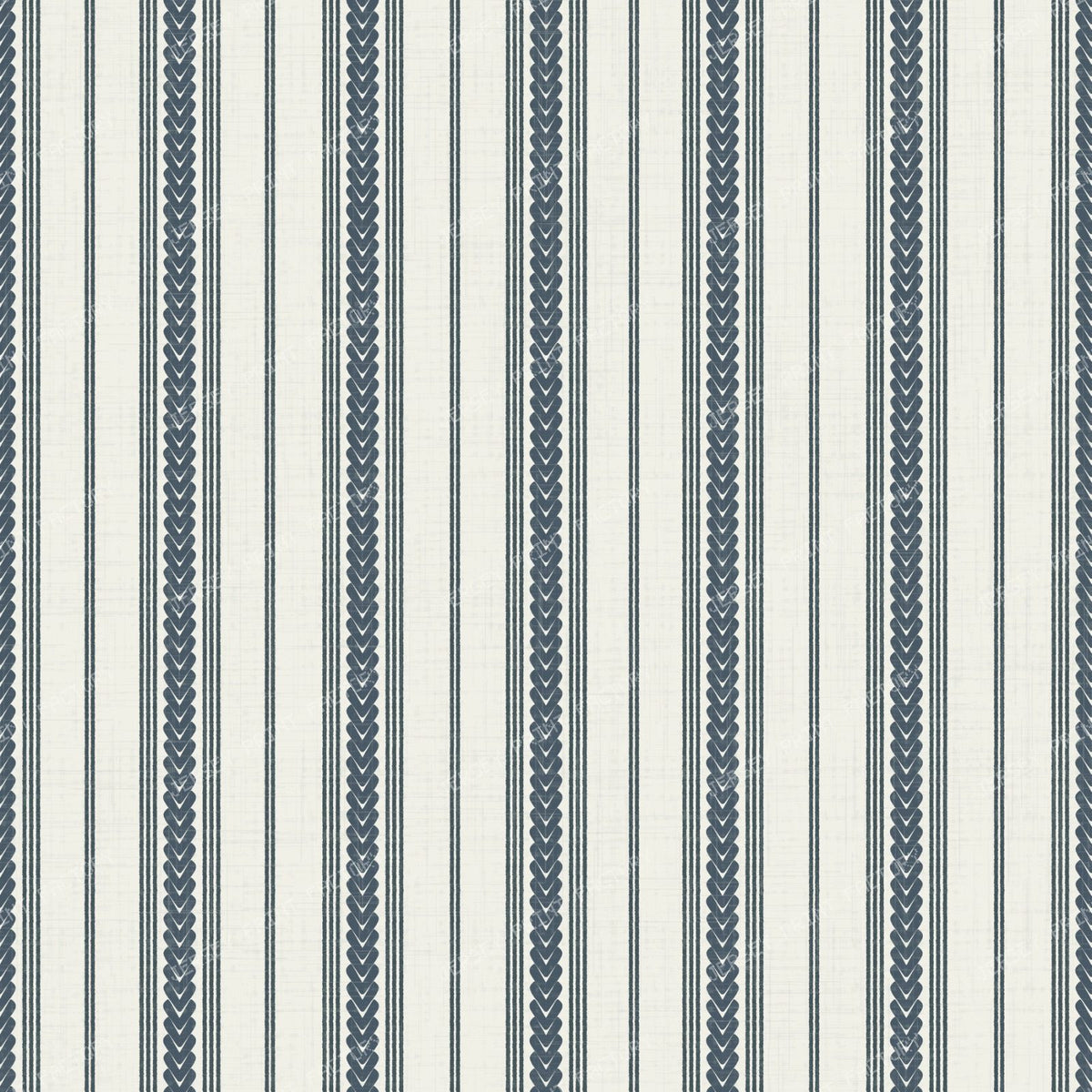 Braided ticking stripes In dark grey