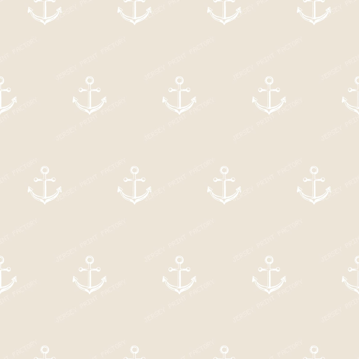 Brady - Nautical Anchor - Navy & Blue — Cream & White