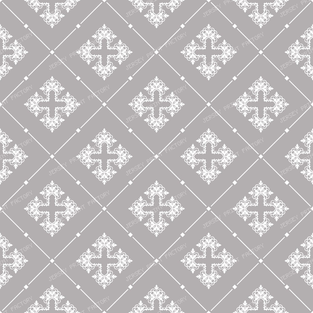 Black And White Damask, French Damask, Baroque Pattern — Gray 1