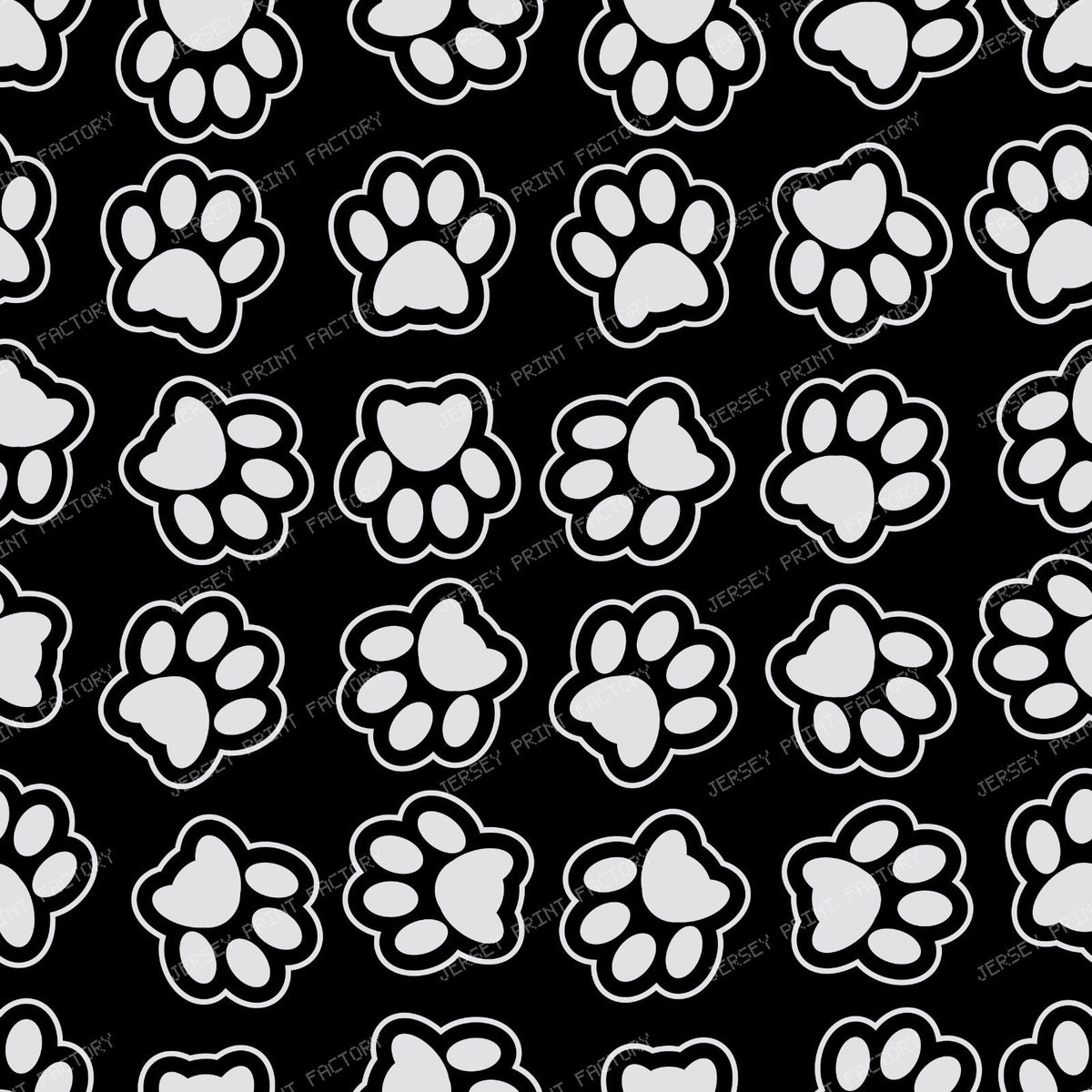 Pattern Of Paws, Dog Paws, Puppy Paws, Black and White — Black and White 2