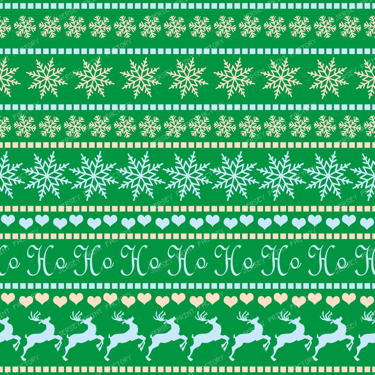 Ugly Christmas Sweater, Snowflakes, Hearts, Reindeer, Blue — Green 2