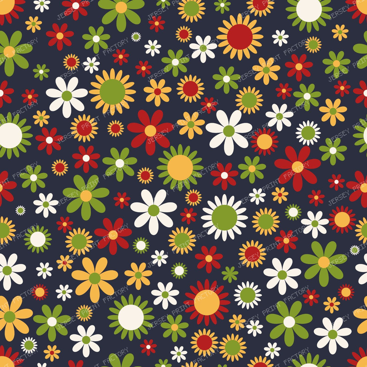 Colorful Flowers, Retro Flowers, Floral Pattern — Colorful 20