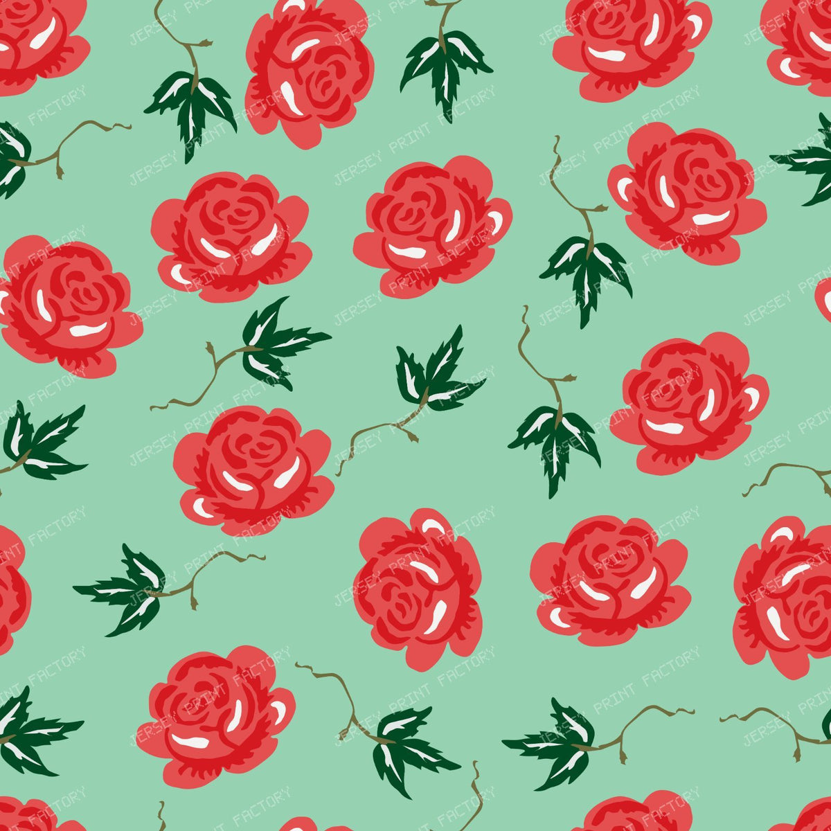 Blue Roses, Blue Flowers, Floral Pattern, Leaves, Boho — Red 4