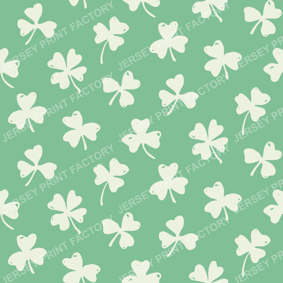 Rustic Boho Clover Pattern with Lucky Four Leaf Clover. Light clovers.