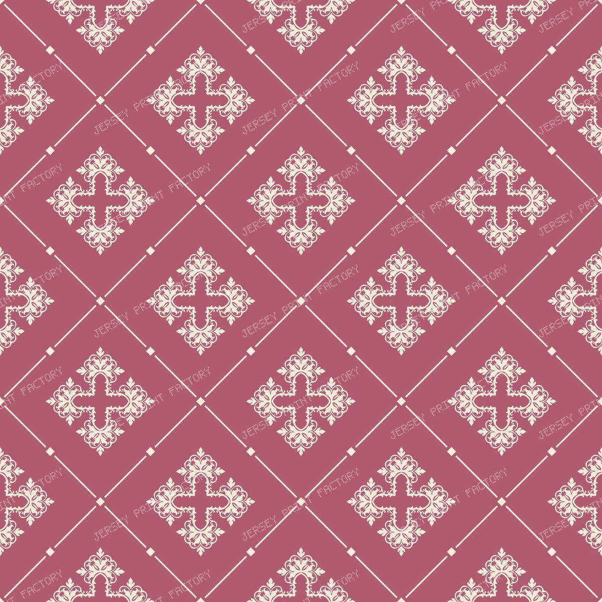 Black And White Damask, French Damask, Baroque Pattern — Pink 3