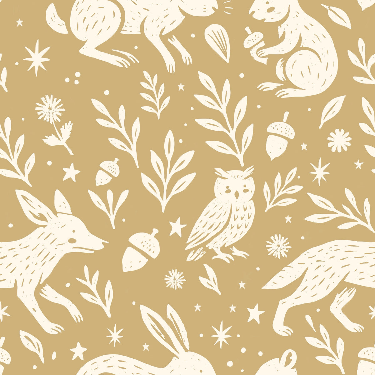 Woodland Creatures Folk Pattern
