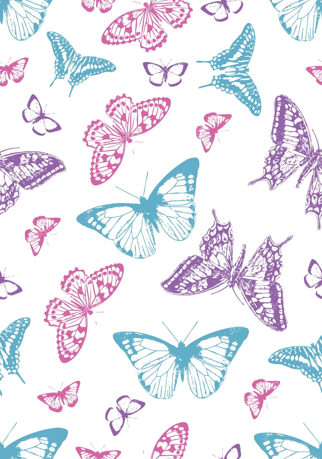 Pattern Of Butterflies, Butterfly Pattern, Pink Butterfly — Colorful 1