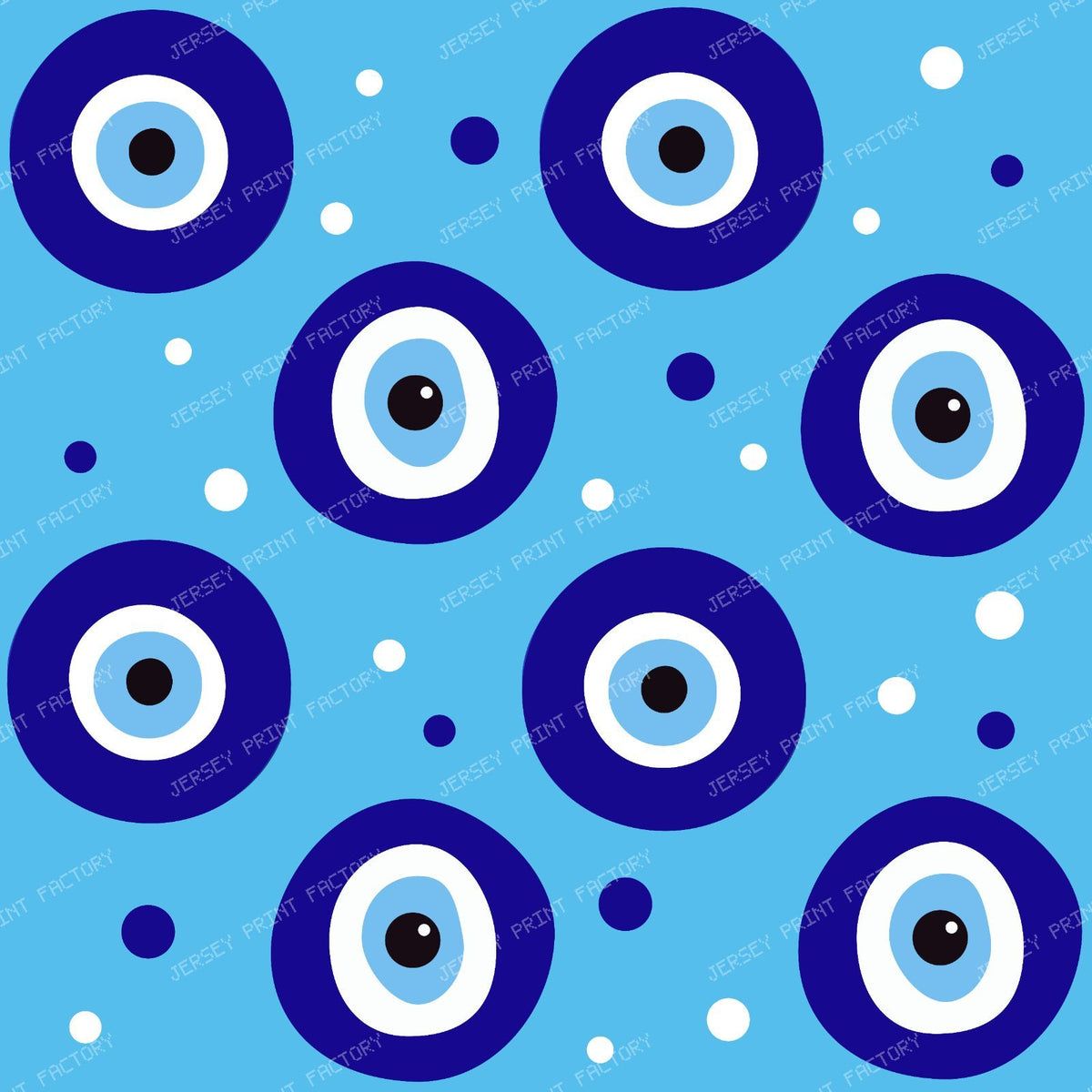 Evil Eye Pattern, Turkish Eye, Nazar Talisman, Mati, Mataki, Hamsa — Blue 2