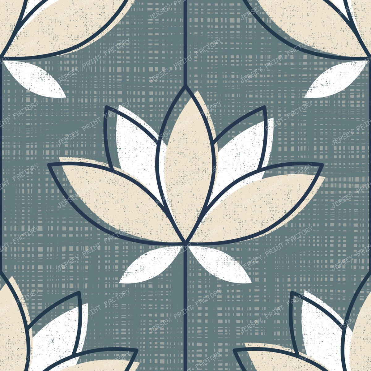 Mid Mod Lotus Garden - Slate