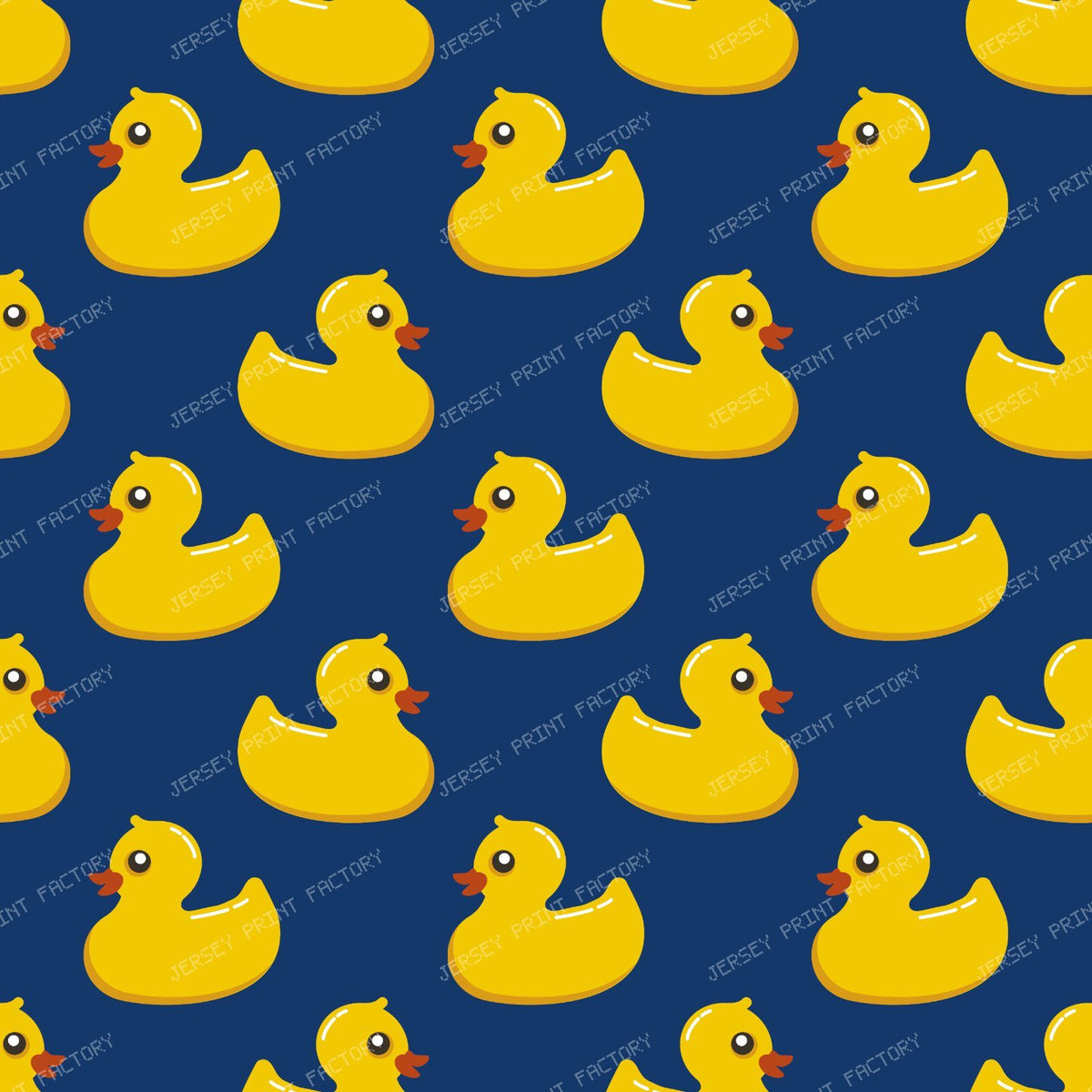 Pattern Of Ducks, Cute Ducks, Rubber Ducks, Yellow Ducks — Navy Blue 2