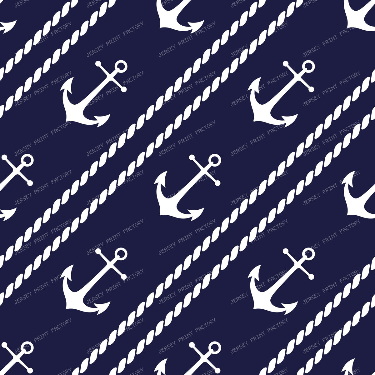 Navy Anchor Pattern with Rope Stripes