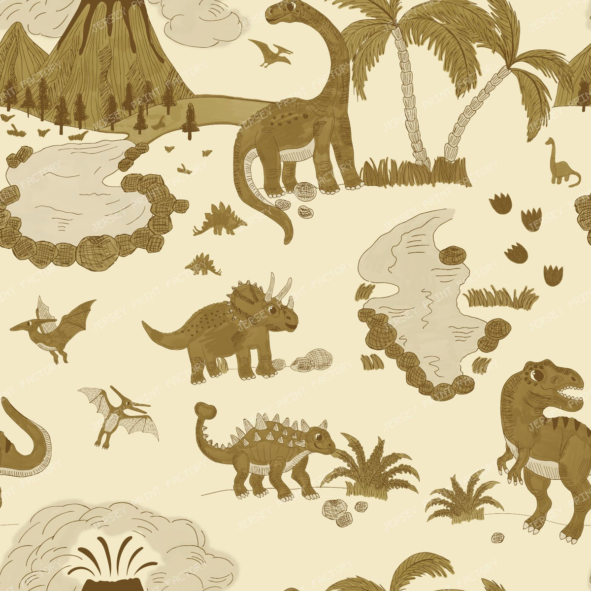Dinosaur toile yellow