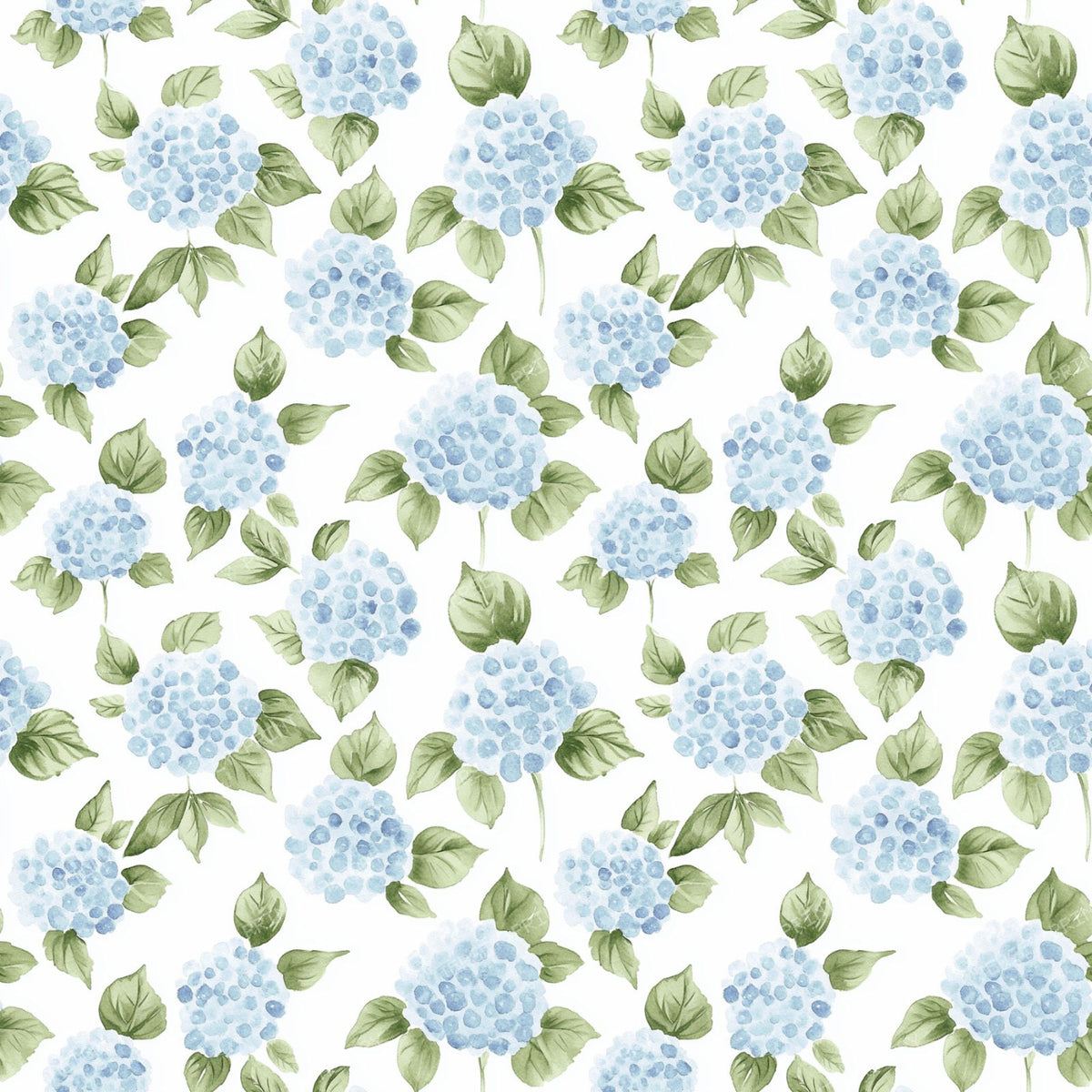 Blue Hydrangeas, Blue Flowers, Floral Pattern, Greenery
