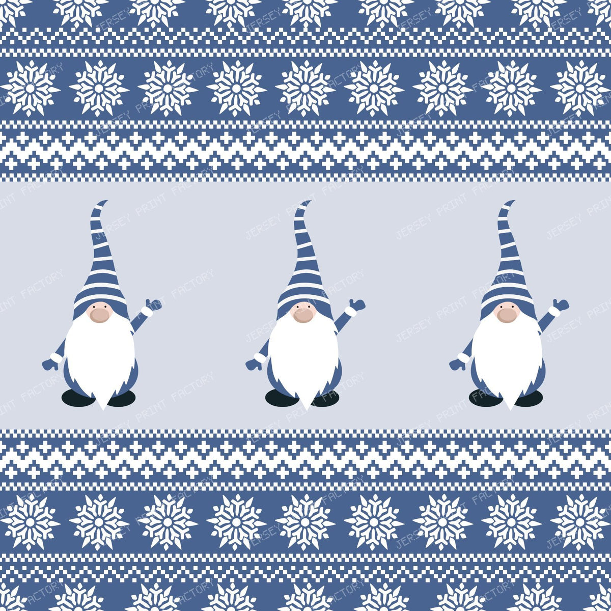 Ugly Christmas Sweater, Snowflakes, Cute Gnome, Blue