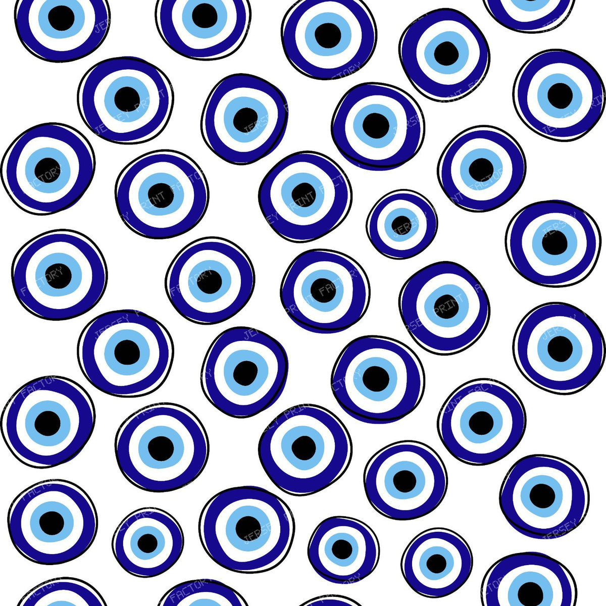 Evil Eye Pattern, Turkish Eye, Nazar Talisman, Mati, Mataki, Hamsa — White 2