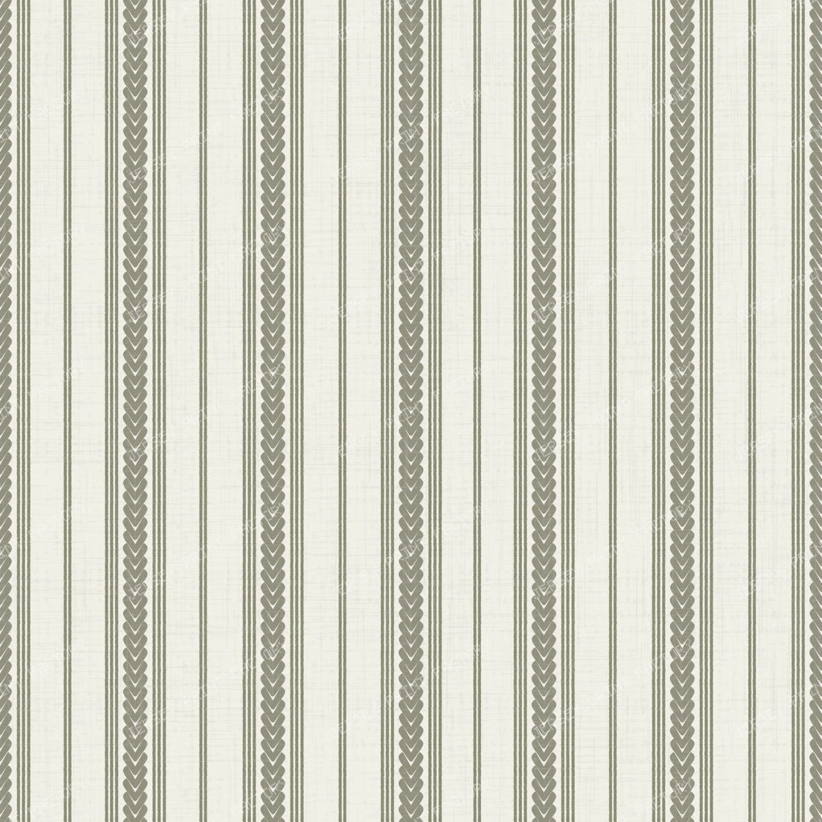 Braided Ticking Stripes in olive