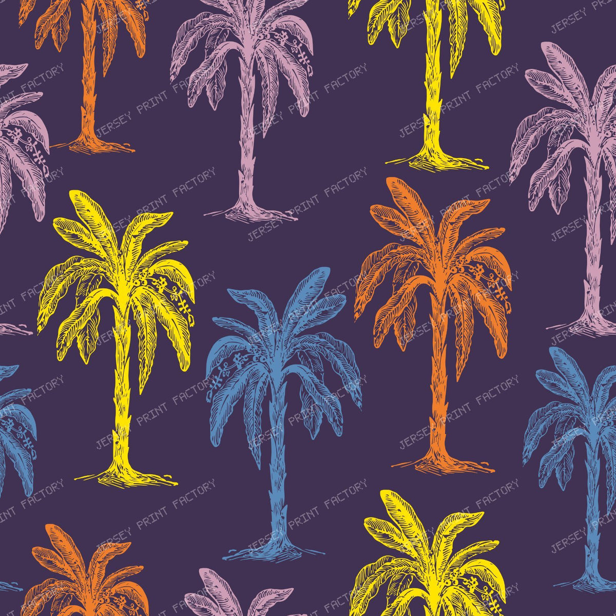 Colorful Palm Trees, Palm Pattern, Tropical Pattern — Colorful 5