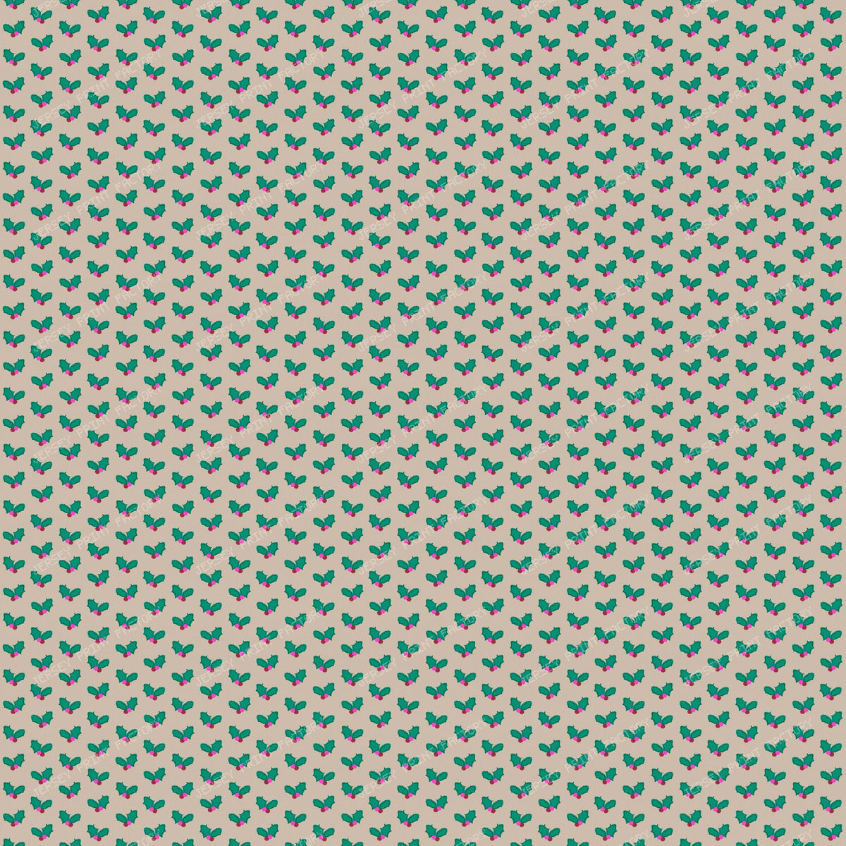 Christmas Holly on Beige