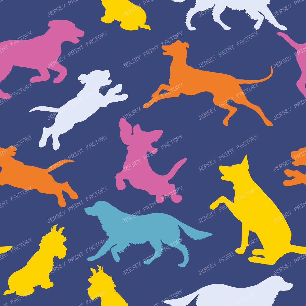 Colorful Dogs, Pattern Of Dogs, Dog Silhouettes, Puppy, Pet