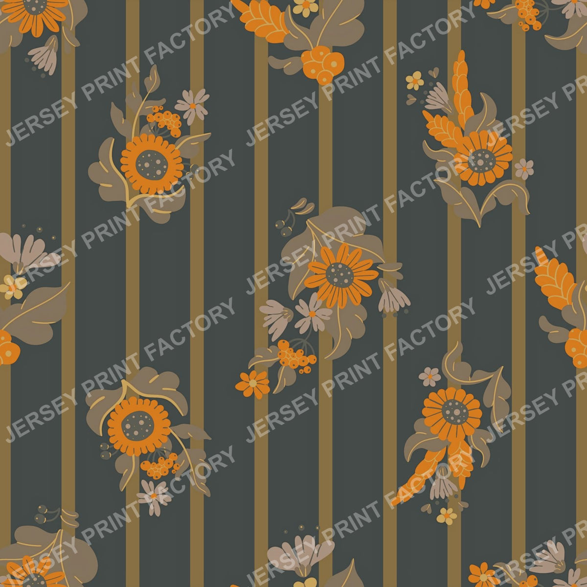 Bloomstripe Harmony Seamless Floral Linear Pattern 03