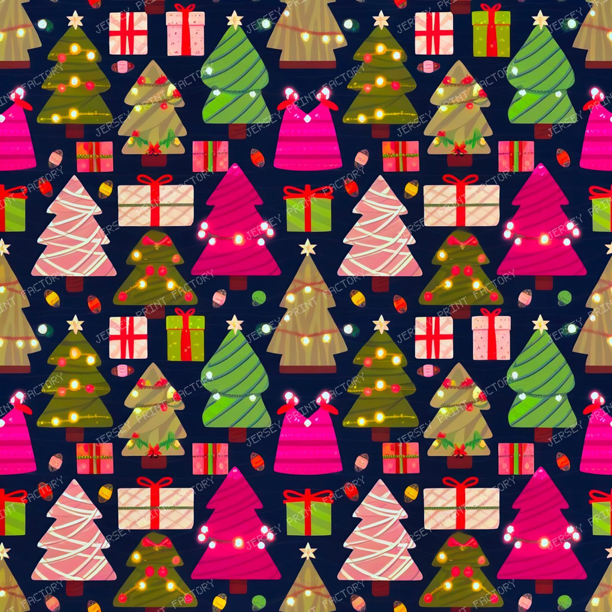 Aesthetic Green And Grey Christmas Trees — Peach