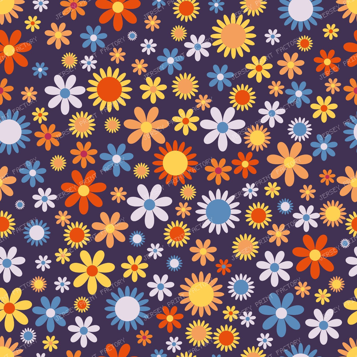 Colorful Flowers, Retro Flowers, Floral Pattern — Colorful 16