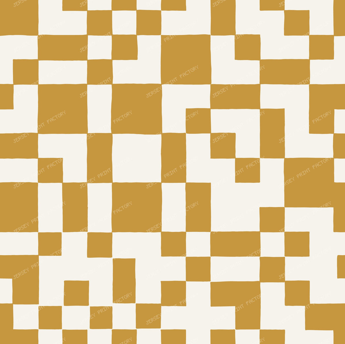 Hand Drawn Alternating Check Yellow Marigold