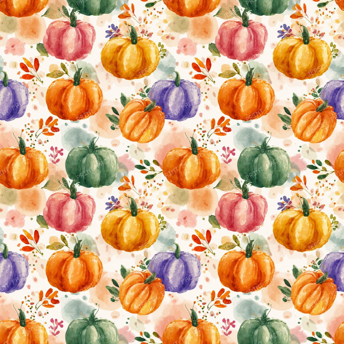 Watercolor Autumnal Pumpkin Halloween