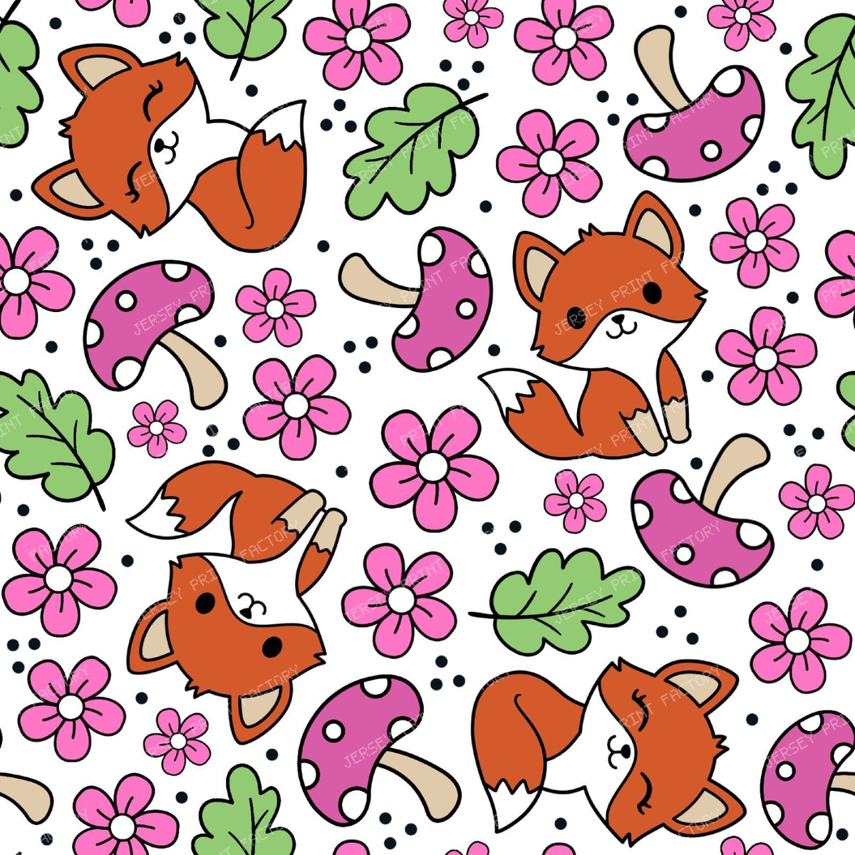 Cute Fall Fox Friends in Pink