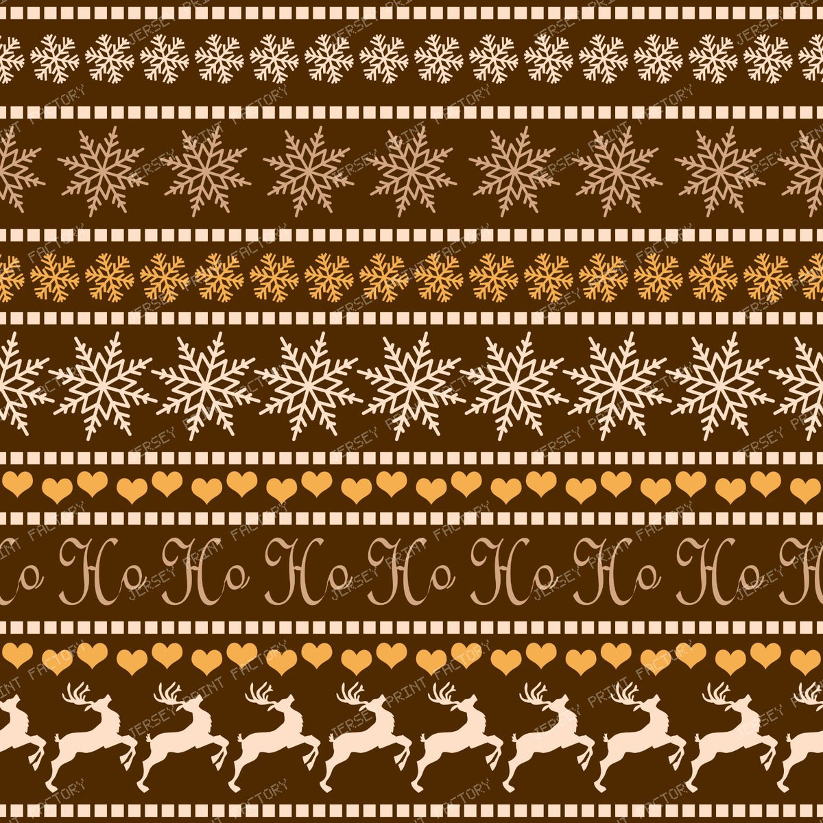 Ugly Christmas Sweater, Snowflakes, Hearts, Reindeer, Blue — Brown 2