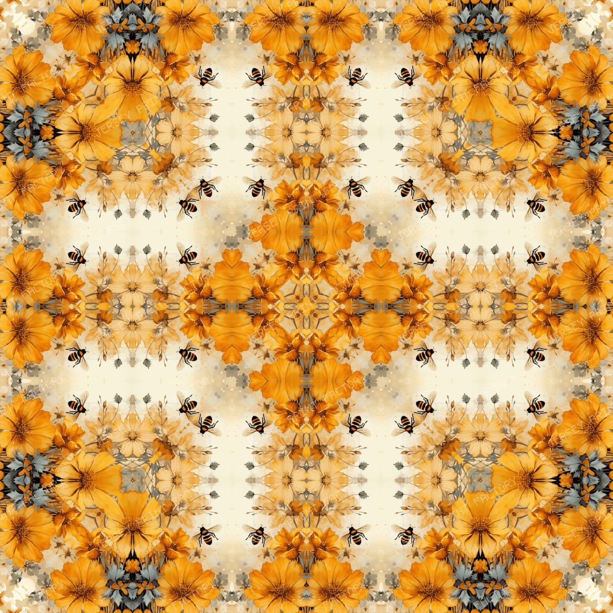 Mountain Bees And Flowers Abstract Collection