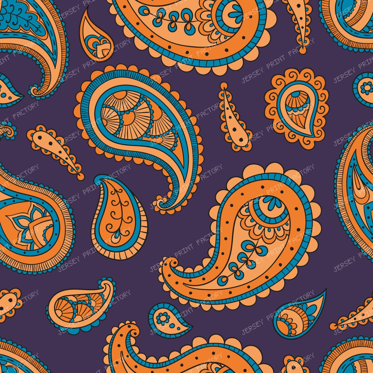 Blue Paisley, Persian Paisley, Paisley Pattern — Colorful 35