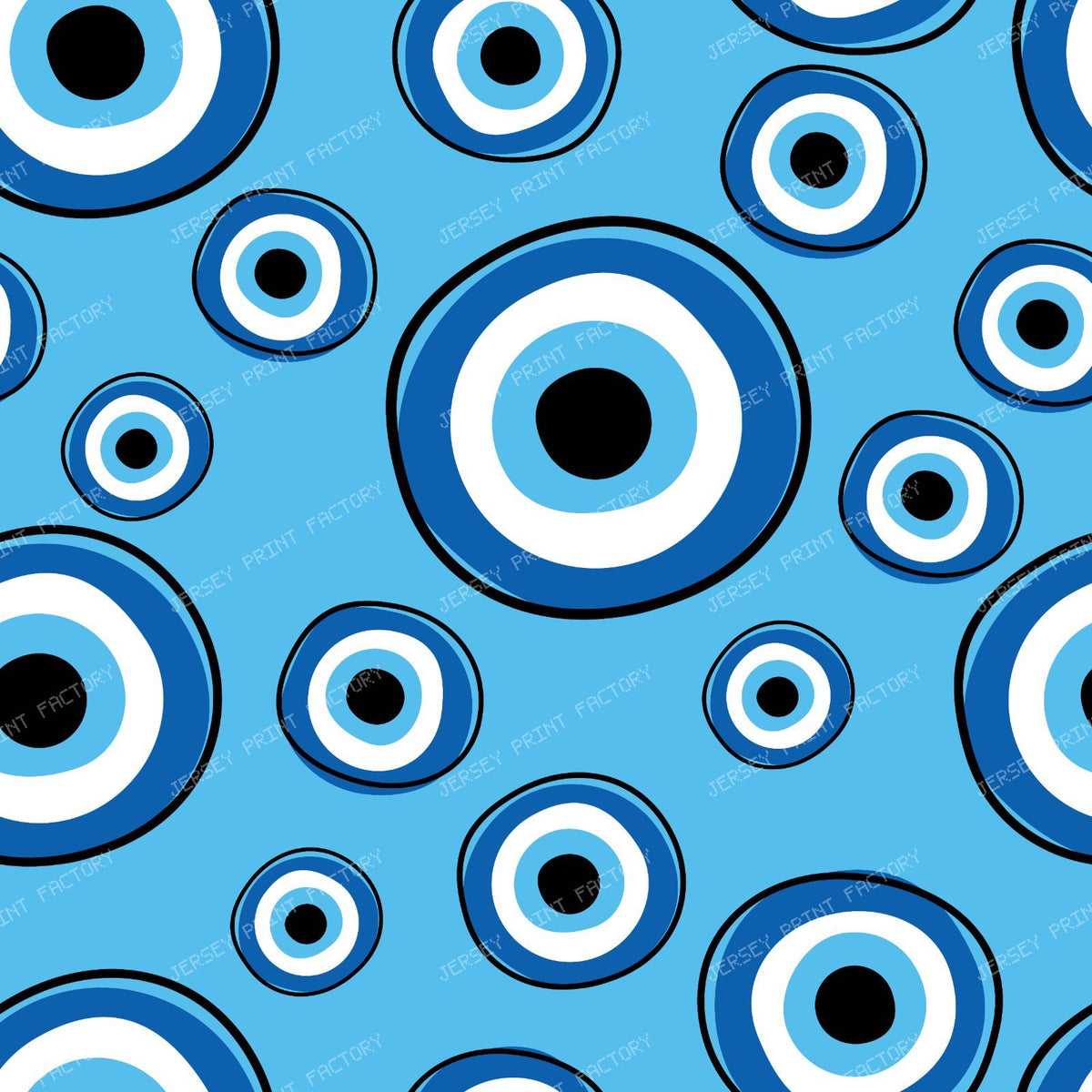 Evil Eye Pattern, Turkish Eye, Hamsa, Nazar, Mati, Mataki — Blue 8