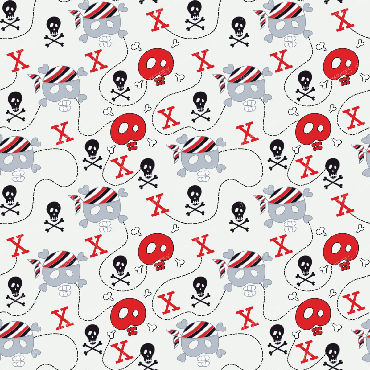 Pirate Skull, Red Skull, Crossbones, Treasure Map