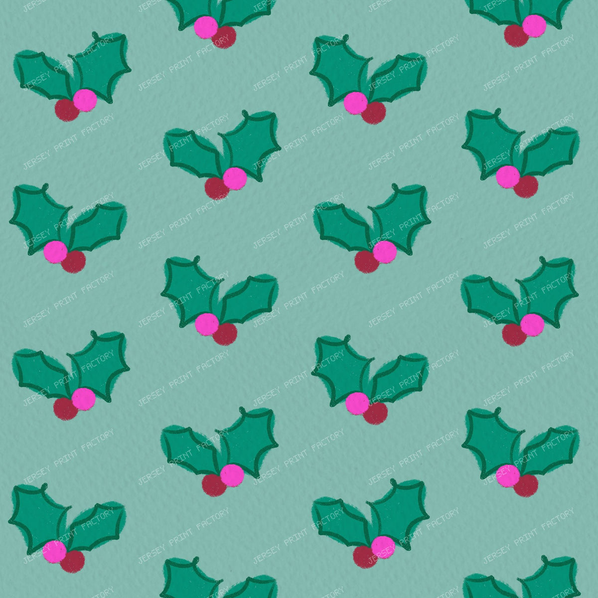 Christmas Holly on Purple — Sage
