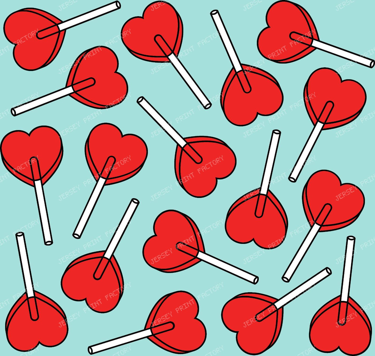 Blue Lollipops, Heart Lollipops, Lollipop Pattern — Red 7