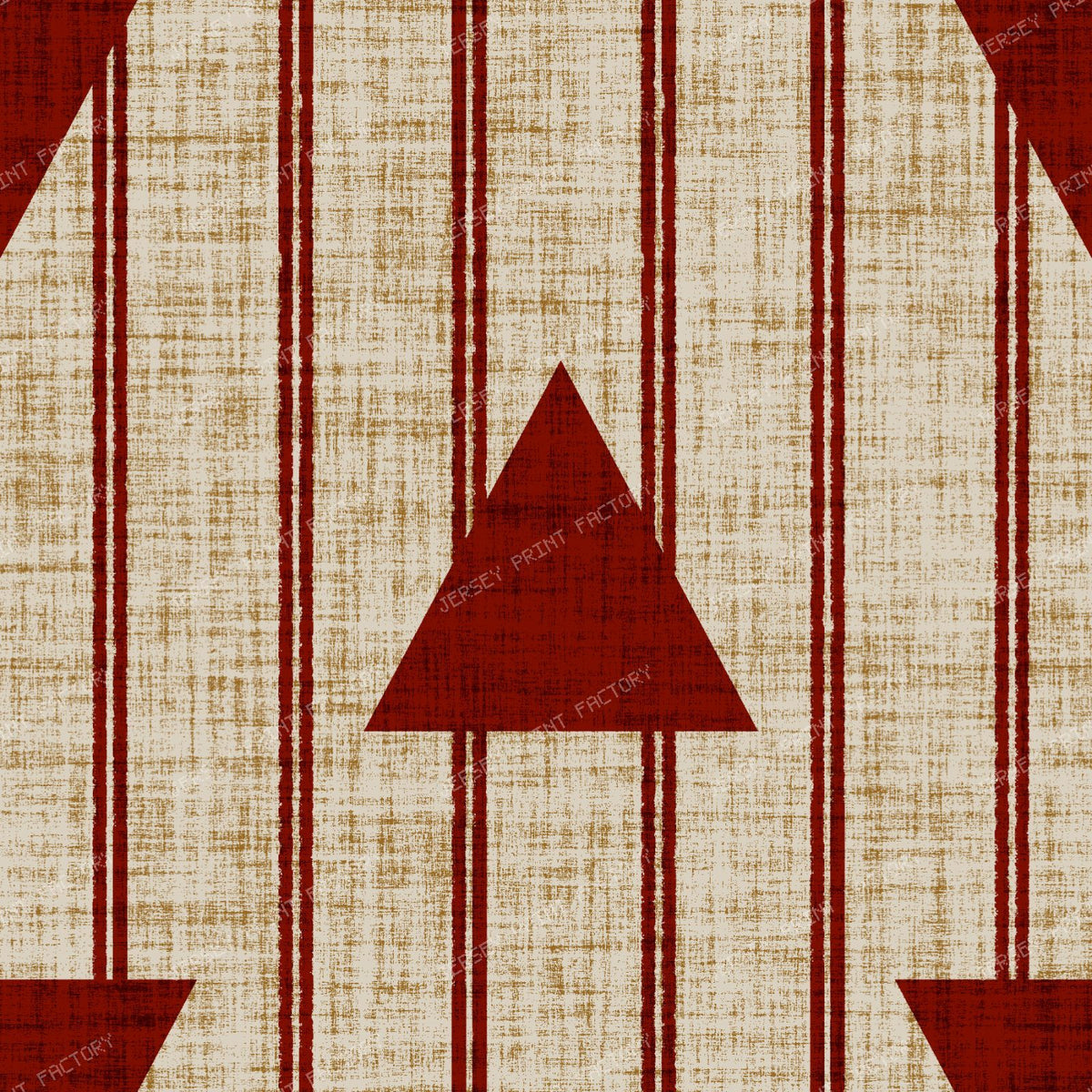 Festive Christmas Triangle Stripe in Warm Beige
