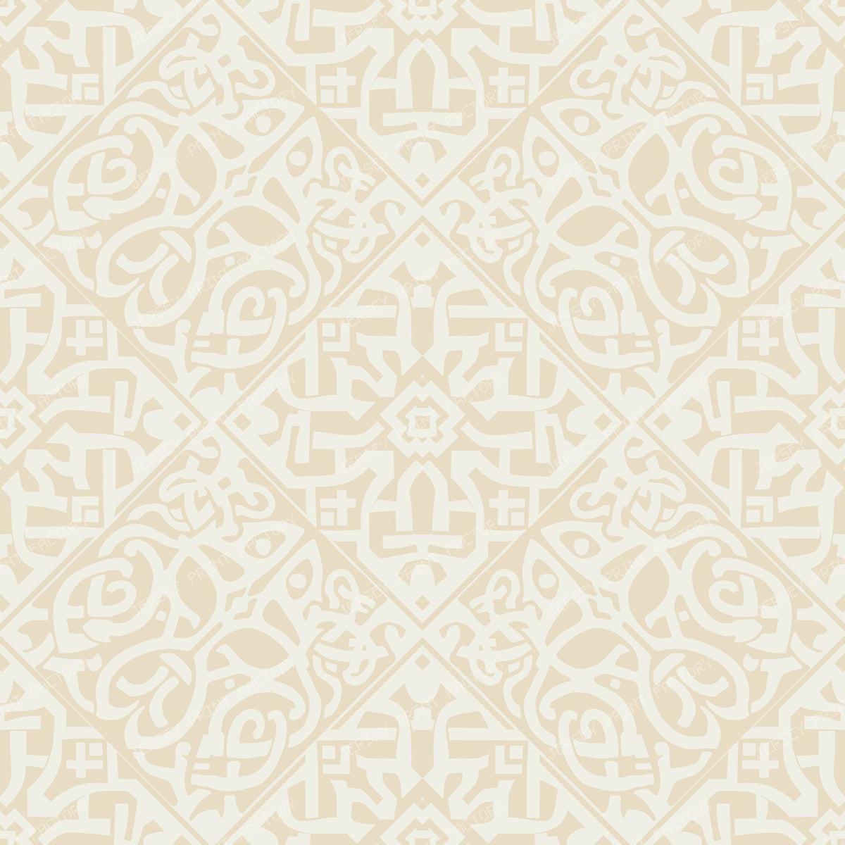 Celtic Mask in White Dove on Pale Almond