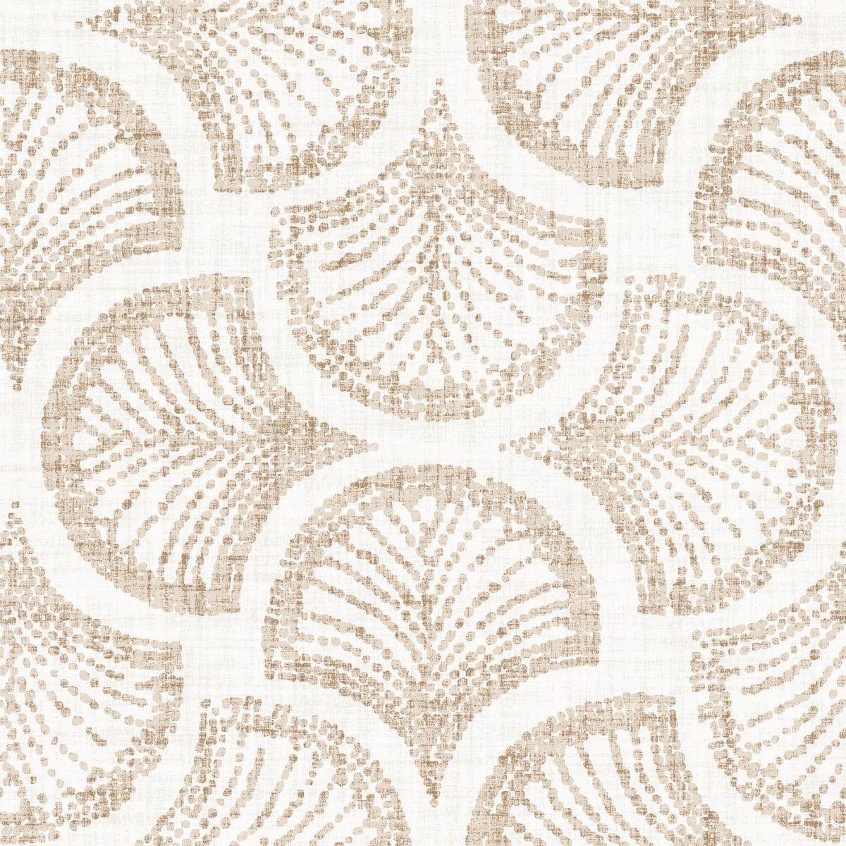 Warm Tan Ginkgo Leaf Scallop Fan