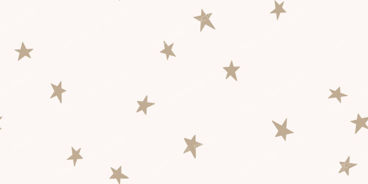 Neutral beige small stars all over on creamy white background