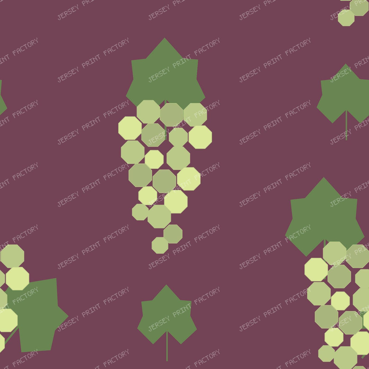 Grapevine Deco Green & Purple Clusters On Red — Purple