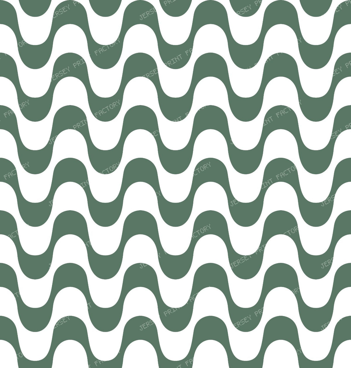 Black and White Copacabana Pattern, Copacabana Sidewalk, Beach Pattern — Green 2