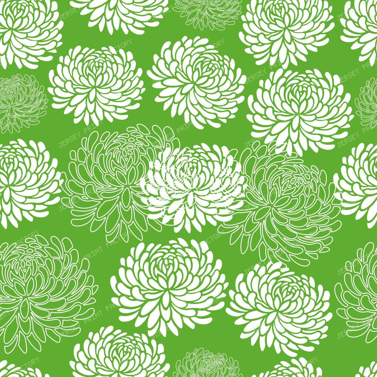 Blue Dahlia, White Dahlia, Pattern Of Flowers — Green 2