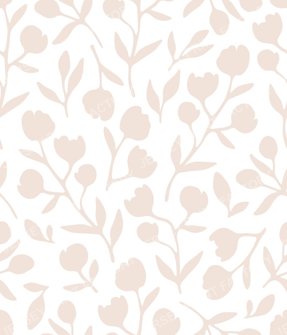 Fleurline - Modern Vintage Floral Silhouette - Dusty Rose on White