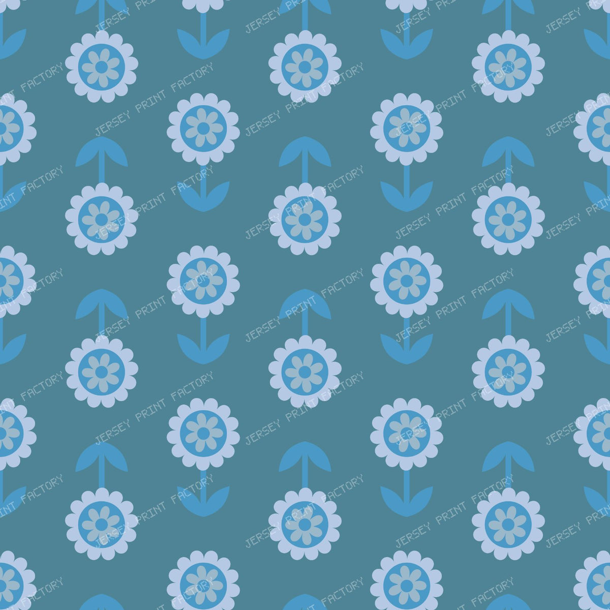 Pattern Of Flowers, Vintage Flowers, Retro Pattern, Blue — Blue 2