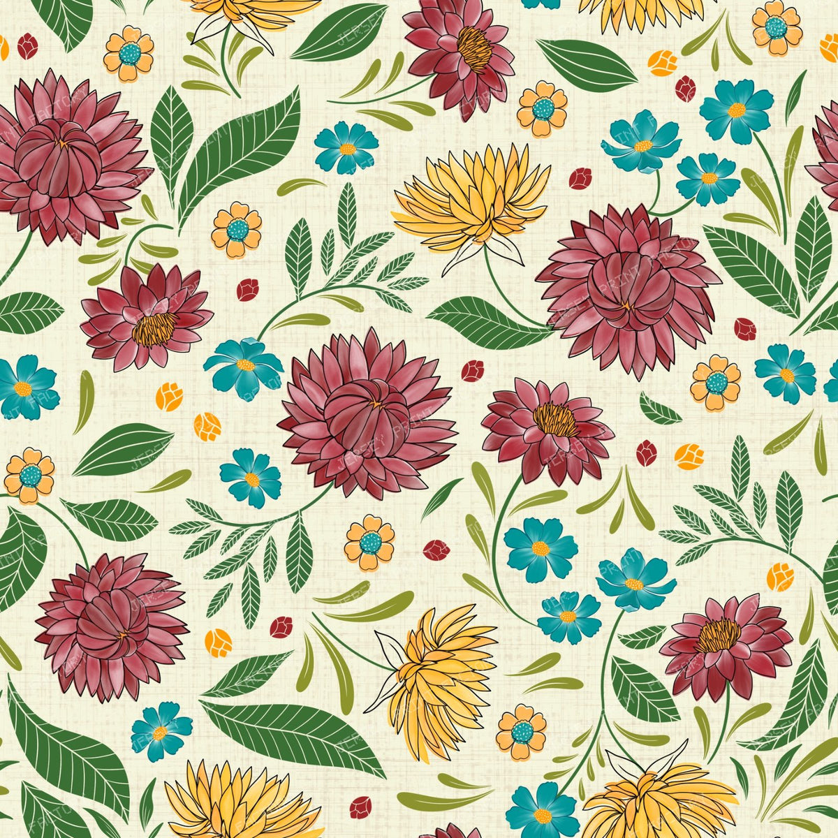 Modern Nostalgia Flowers in Beige